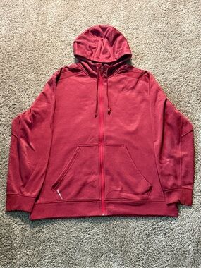 Nike Red Therma Fit Full-Zip Hoodie Sweatshirt